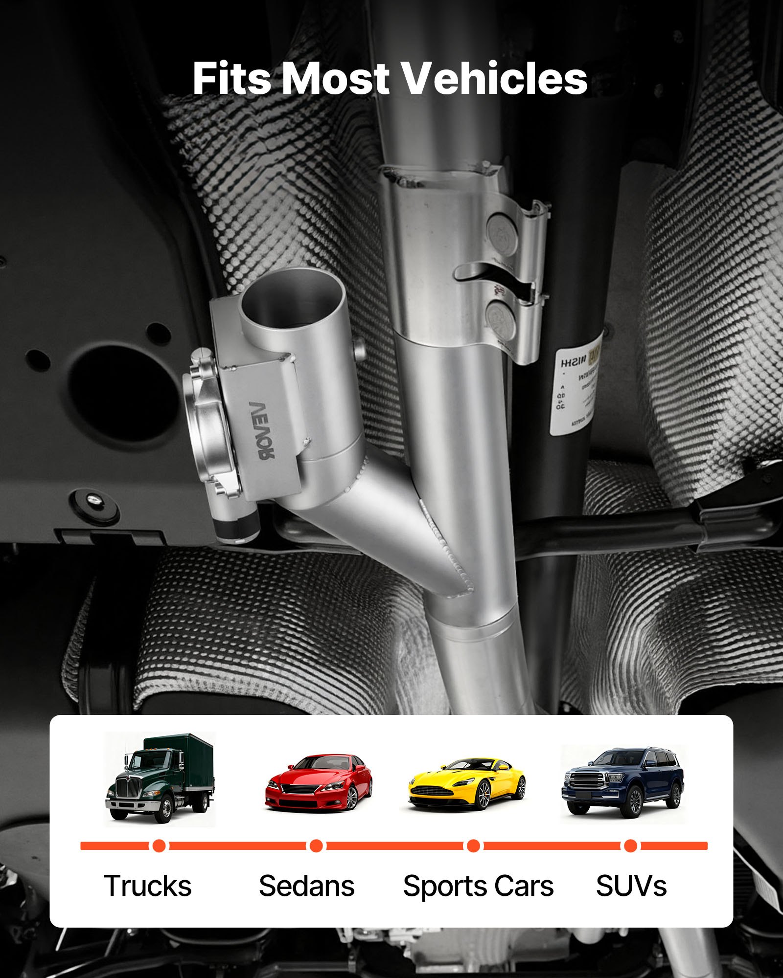 VEVOR Tubo Scarico per Auto Universale, Set di Valvole di Scarico Universali in Acciaio Inossidabile da 6,35 mm, 2 Pezzi, con Telecomando, Adatte per Camion, Berline e Auto Sportive, Peso di 4,1 kg