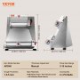 VEVOR Sfogliatrice per Pizza, Pressa per Pasta Pizza Commerciale Diametro 3-15 Pollici, Rullo per Pasta Elettrico da 390W 260 all'Ora, Macchina per Pasta Spessore Regolabile in Acciaio Inox da Banco