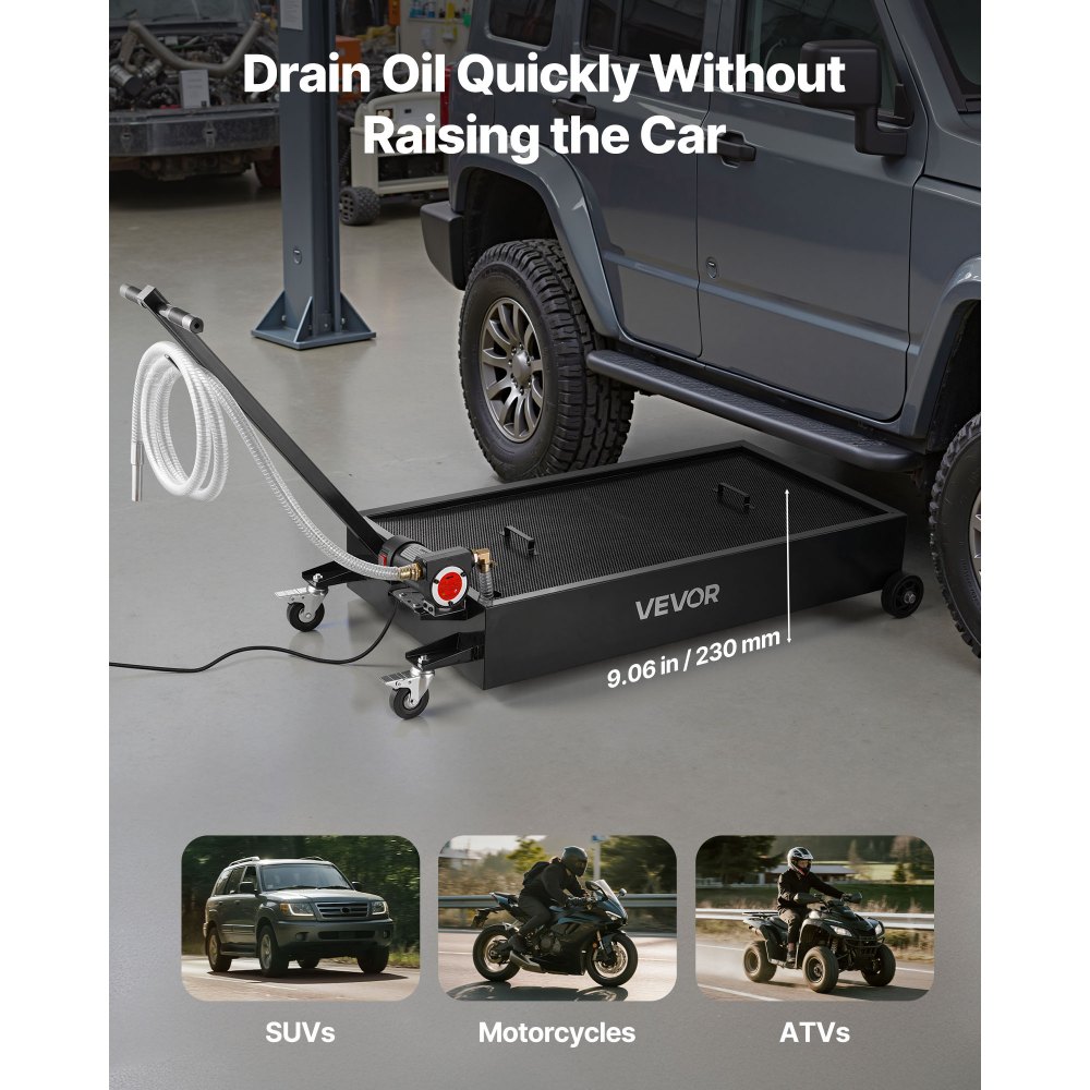 VEVOR Taniche per Cambio dell'Olio Capacità di 75,7 L, con Pompa Elettrica e Tubo Flessibile da 2,2 m, a Prova di Perdite e Resistente alla Corrosione, Adatta per Auto, Motociclette, ATV, Metallo