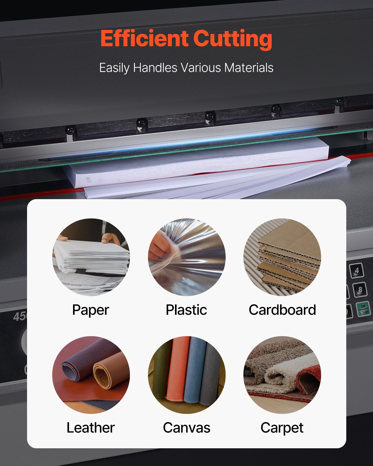 VEVOR Lama per Taglierina Carta, Lama di Ricambio in Acciaio per Impieghi Gravosi, per Taglierina Professionale G450VS+, Lama Ricambio per Macchina per Tagliare la Carta, 503 x 43 x 6 mm