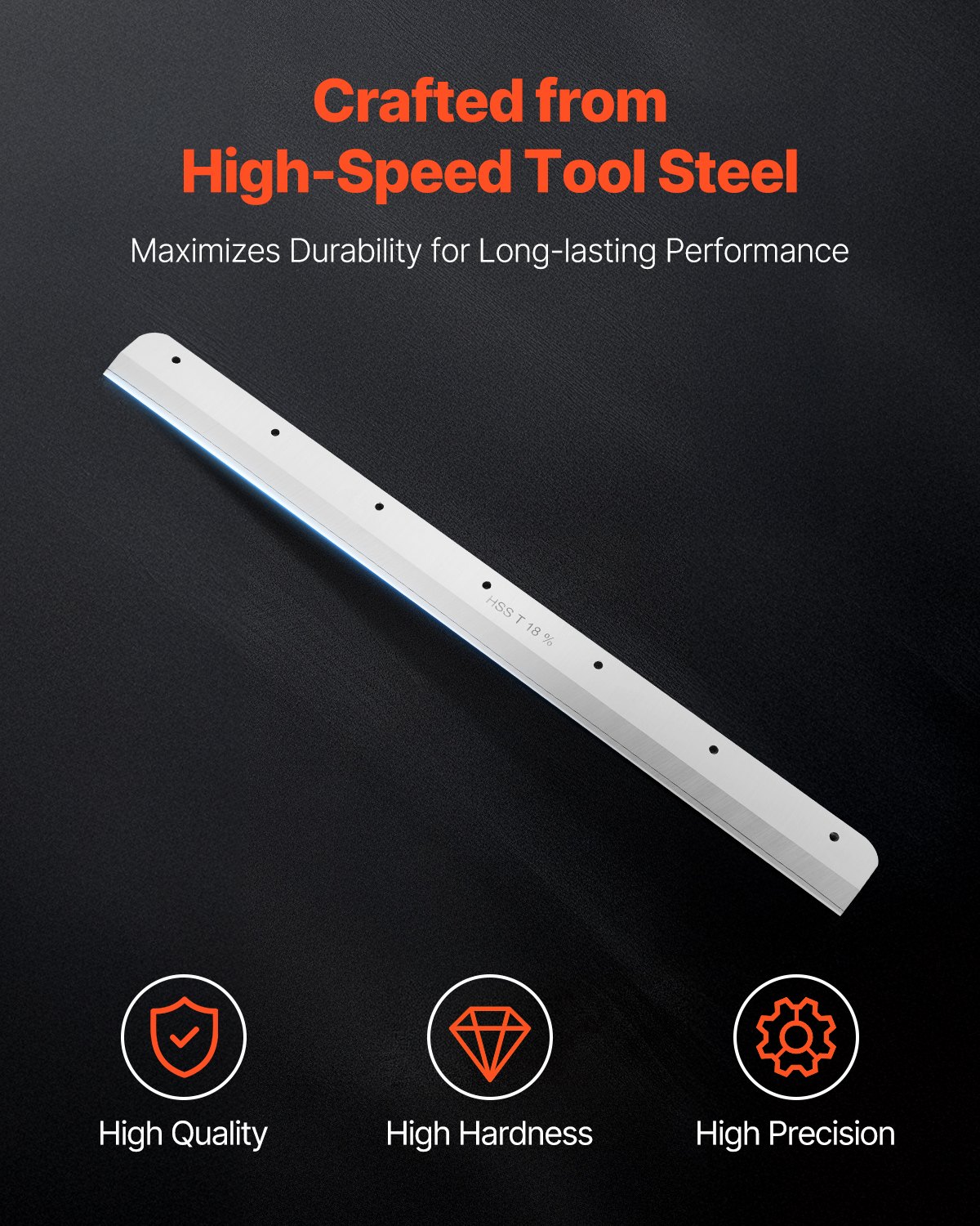 VEVOR Paper Cutter Blade, Heavy-Duty Steel Replacement Blade, Compatible with Professional Cutter G450VS+, Replacement Blade for Paper Cutting Machine (503 x 43 x 6 mm)