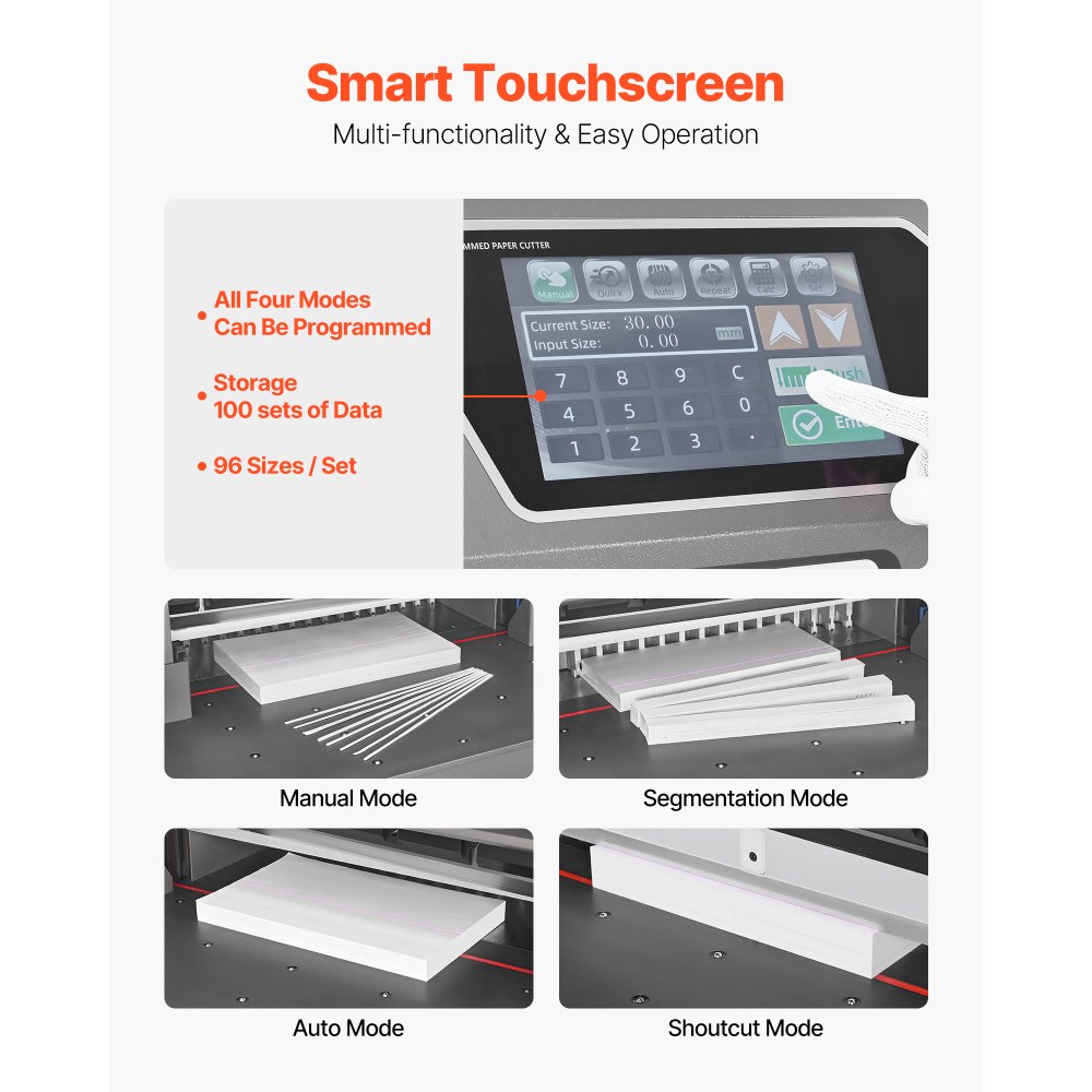 VEVOR Taglierina Elettrica per Carta ad Alte Prestazioni, Larghezza di Taglio 66 cm, Spessore di Taglio 10 cm, Grande Ghigliottina Elettrica con Funzione a Infrarossi e Lama di Ricambio