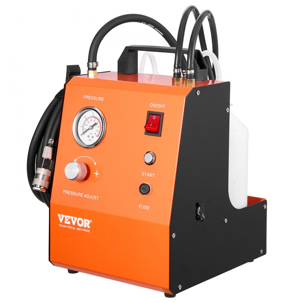 VEVOR Kit Spurgo Freni Elettrico, Kit Adattatore Completo per Fluido Freni Elettrico 220 V con Manometro e Pompa dell'Aria Integrata, Set Adattatori Versatili per Spurgo Freni per Alimentazione CC CA