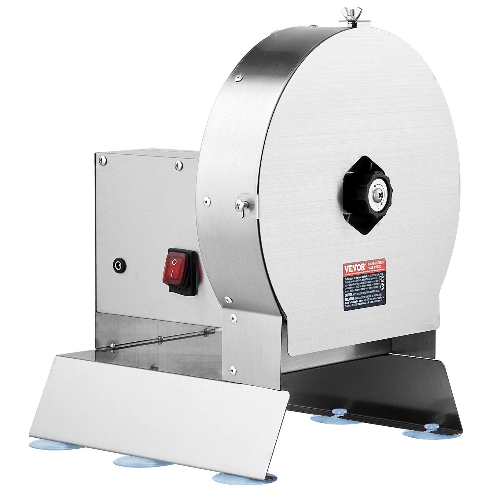 VEVOR Affettatrice Elettrica per Verdure, Affettatrice Commerciale Spessore 0-12 mm, Convertibile a Manuale, Affettatrice per Alimenti in Acciaio Inox, per Patate, Limone, Pomodoro, Mela