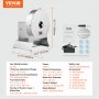 VEVOR Affettatrice Elettrica per Verdure, Affettatrice Commerciale Spessore 0-12 mm, Convertibile a Manuale, Affettatrice per Alimenti in Acciaio Inox, Ampia Porta di Alimentazione per Verdure