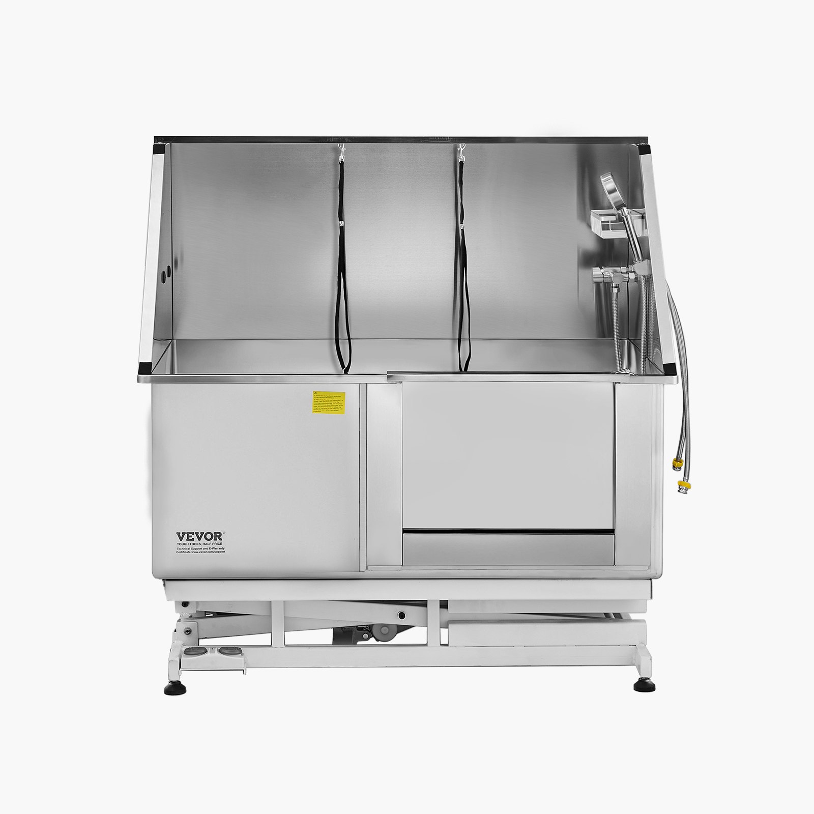 VEVOR Stazione di Lavaggio per Cani con Sollevamento Elettrico, Vasca per Toelettatura per Animali Domestici in Acciaio Inox 127 cm Pannello Filtro per Acqua, per Più Animali Domestici, Porta Destra