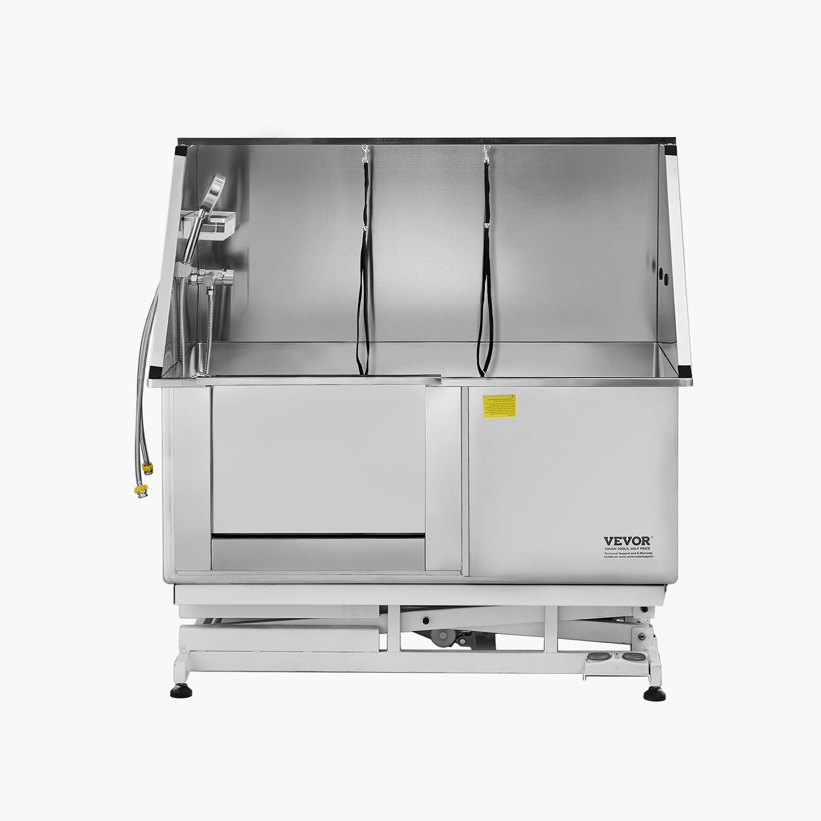 VEVOR Stazione di Lavaggio per Cani con Sollevamento Elettrico, Vasca per Toelettatura per Animali Domestici in Acciaio Inox da 127 cm con Filtro per Acqua, per Più Animali Domestici, Porta Sinistra