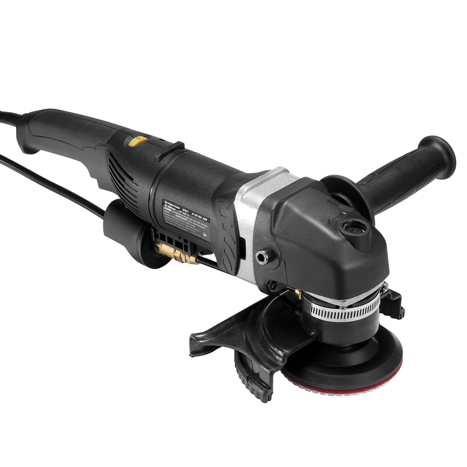 VEVOR Wet Polisher 800 W, 4-inch Concrete Grinder with 6 Variable Speeds and 7 Polishing Kits, Wet Grinding Machine for Marble, Granite, Stone, Rock, Tiles, Equipped with a Residual Current Circuit Breaker (700 - 3000 rpm)