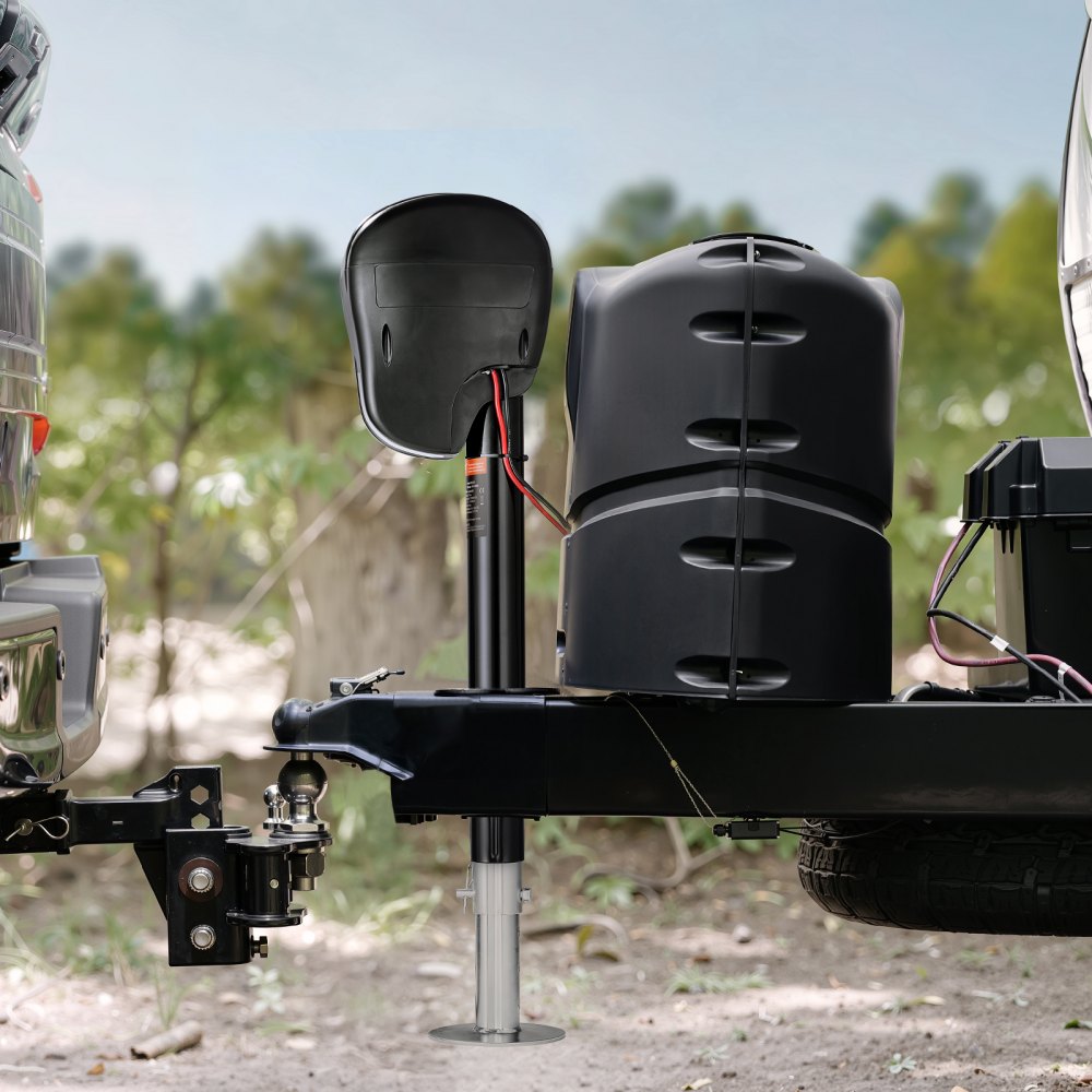 VEVOR Cric Elettrico per Rimorchio 1588 kg Cric Elettrico Per Rimorchio per Carichi Pesanti con Connettore a 2 Vie, Manovella e Copertura del Jack Resistente alle Intemperie, Mozzo da 240-760 mm