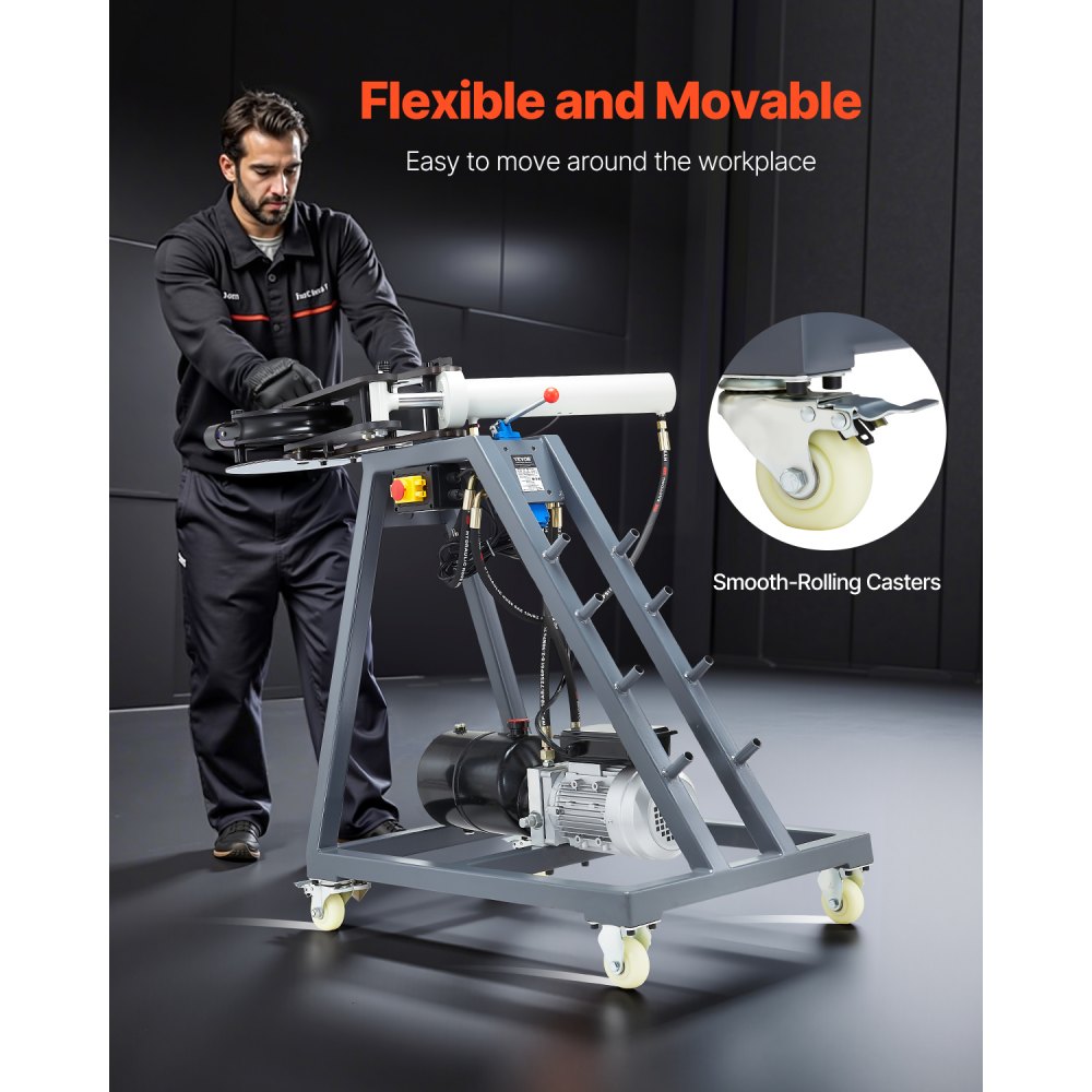 VEVOR Piegatubi Elettrico 1100 x 690 x 1025 mm 750 W Piegatubi Mobile con Ruote, 3 Matrici e Angolo di Piegatura Massimo di 180° con Cilindro Idraulico da 6 Litri Adatto per Tubi da 19,05 a 50,8 mm