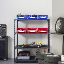 VEVOR Set di Scatole Impilabili Plastiche Portaoggetti da Muro Contenitore Impilabile 6 Pezzi Blu/Rosso da Officina Garage, Scatole Impilabili Cassette Portaoggetti in Plastica 6 Pezzi 276x279x128 mm
