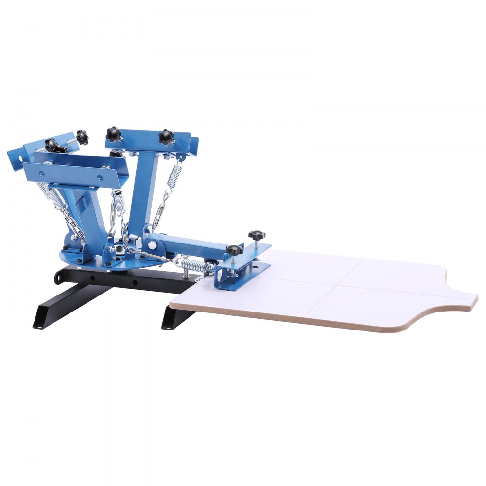 VEVOR Macchina Serigrafica a 4 Colori e 1 Stazione Dimensioni 540 x 450 mm, Ruotabile a 360°, in Acciaio al Carbonio Verniciato a Polvere, per Personalizzazione di Magliette a Casa e Uso Commerciale