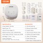 VEVOR Electric Double Breast Pump 7W Breast Pump -280±20mmHg Breast Pump with 4 Modes and 16 Adjustable Levels ≤45dB Ultra-Quiet Worry-Free Pumping of Breast Milk on the Go