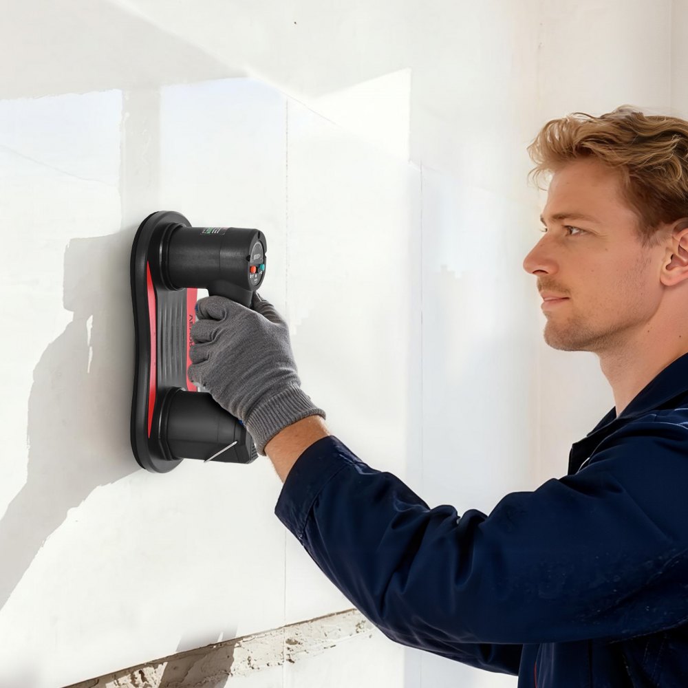 VEVOR Ventosa Elettrica a Vuoto Capacità di Sollevamento Massima di 170 kg, Sollevatore a Vuoto per Vetri con Display Digitale, per Piastrelle per Impieghi Gravosi per Sollevare Piastrelle