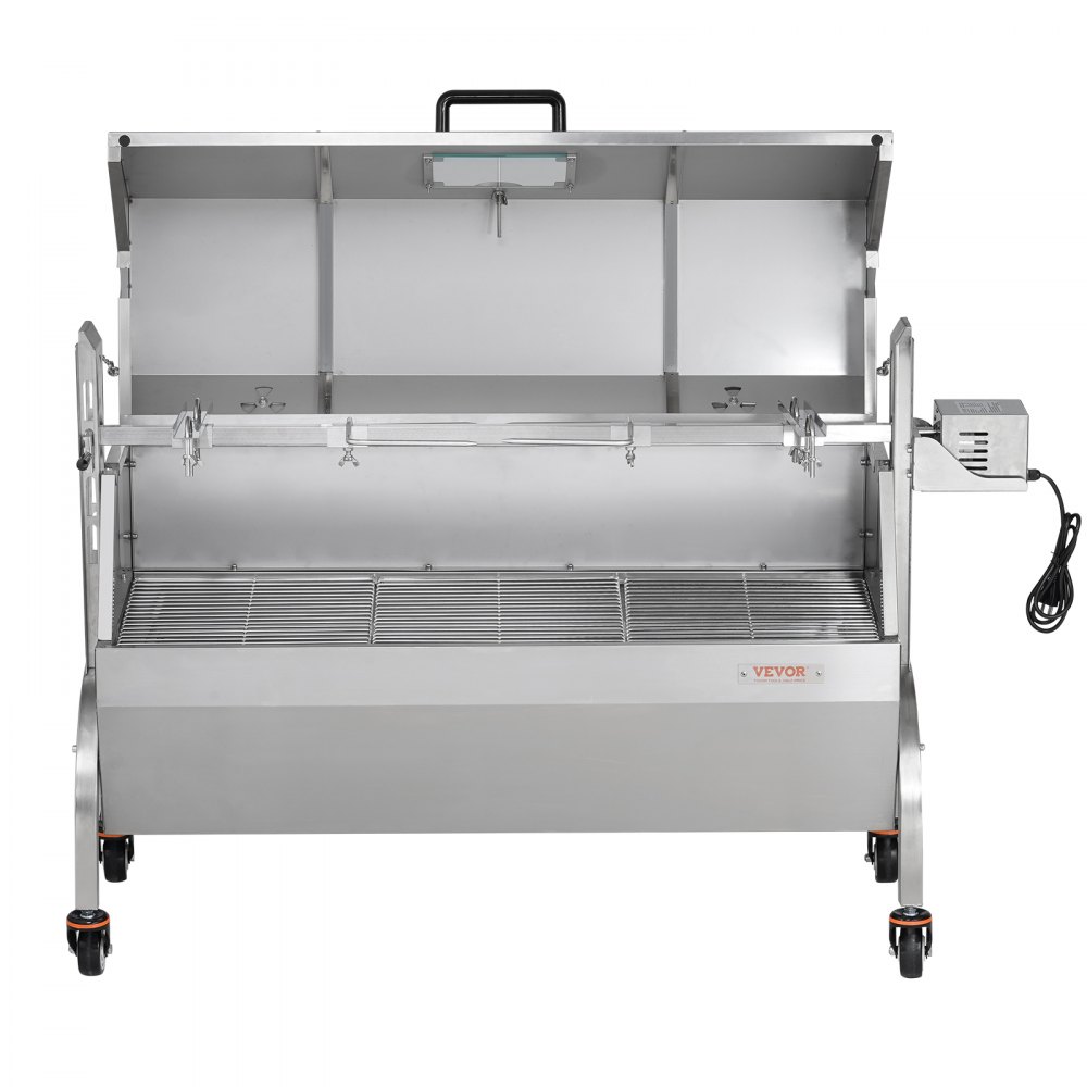 VEVOR Griglia per Arrosto allo Spiedo Elettrico 52W Carico max. 90 kg a Rotelle