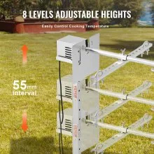 VEVOR Kit per Griglia Elettrica Asta a Spiedo per Barbecue Velocità 4 giri/min Capacità 60kg, Motore Automatico da 52 W, Supporto Universale in Acciaio Inox per Arrostire Regolabile in Altezza