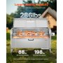 VEVOR Griglia per Agnello 130 kg Griglia per Barbecue per Maiale Capra, Girarrosto Commerciale in Acciaio Inossidabile con Motore Elettrico da 60 W con Scudo Termico, Lunghezza Girarrosto da 1427 mm