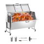 VEVOR Griglia per Agnello 130 kg Griglia per Barbecue per Maiale Capra, Girarrosto Commerciale in Acciaio Inossidabile con Motore Elettrico da 60 W con Scudo Termico, Lunghezza Girarrosto da 1427 mm