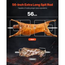 VEVOR Griglia per Agnello 130 kg Girarrosto Commerciale in Acciaio Inox 60 W