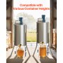 VEVOR Estrattore Elettrico di Miele in Acciaio Inox, Centrifuga Manuale per Miele 3 Telaini, con Coperchio Trasparente, Regolabile in Altezza, Apicoltura per Estrazione, 380 x 610 x 1210 mm