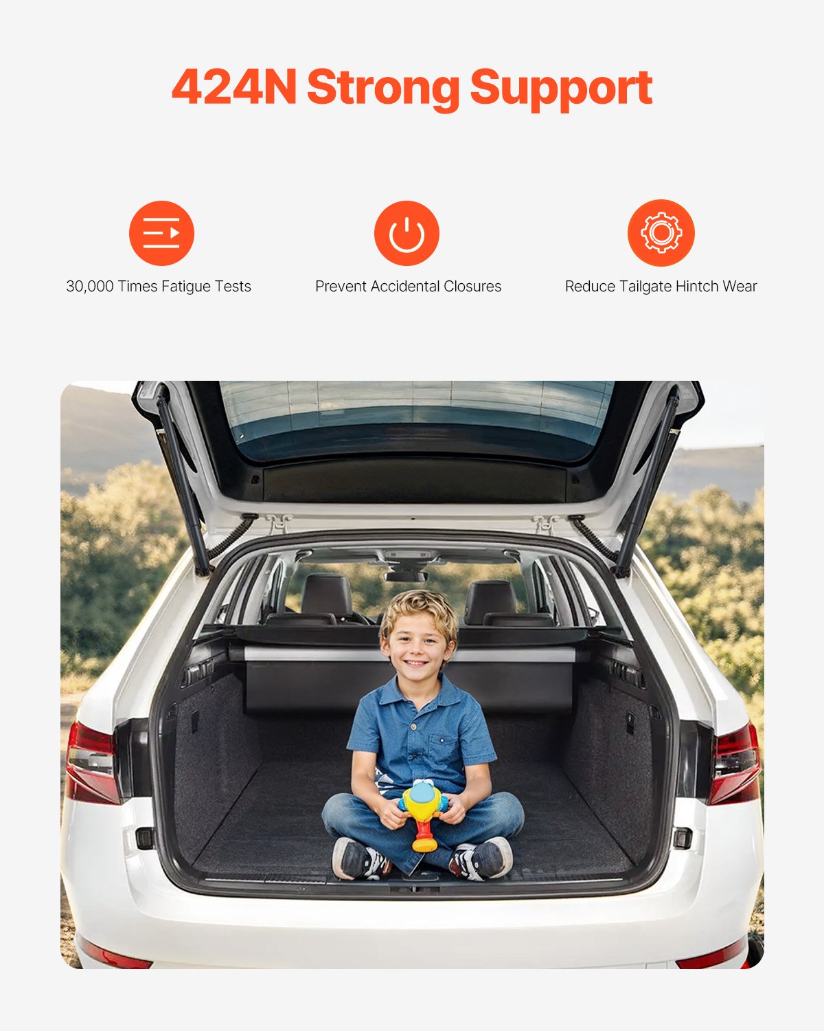 VEVOR tailgate lift support rear left & right, for Skoda Superb III 3V5 Combi 2015-2020, electric tailgate shock absorber strut, replaces OE number 3V9827851B 3V9827852B (2 pcs.)