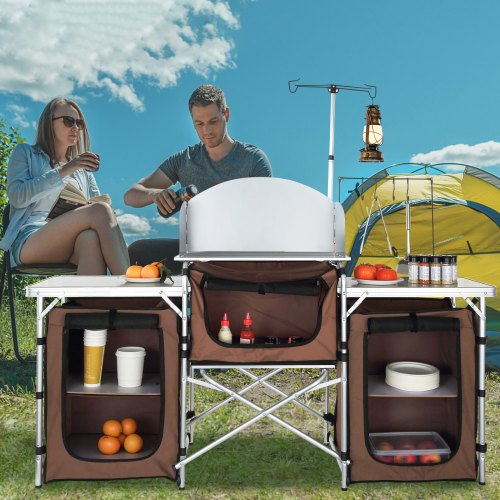 Tavolino da Campeggio Spiaggia Pieghevole Portatile in Alluminio Massima Capacità 30kg per Viaggio Escursione Picnic Pesca, Tavolino da Esterno Portatile 565 x 460 x 405 mm con Borsa Peso 1,4kg | IT