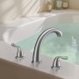 VEVOR Roman Tub Faucet, 3 Hole Waterfall Bathtub Faucet, Gooseneck Bath Tubs Faucets Set with 2 Handles, Deck Mount Bath Tub Faucets Set for Adult Bathing, Brushed Stainless Steel, High Arc Spout