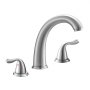 VEVOR Roman Tub Faucet, 3 Hole Waterfall Bathtub Faucet, Gooseneck Bath Tubs Faucets Set with 2 Handles, Deck Mount Bath Tub Faucets Set for Adult Bathing, Brushed Stainless Steel, High Arc Spout