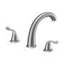 VEVOR Roman Tub Faucet, 3 Hole Waterfall Bathtub Faucet, Gooseneck Bath Tubs Faucets Set with 2 Handles, Deck Mount Bath Tub Faucets Set for Adult Bathing, Brushed Stainless Steel, High Arc Spout