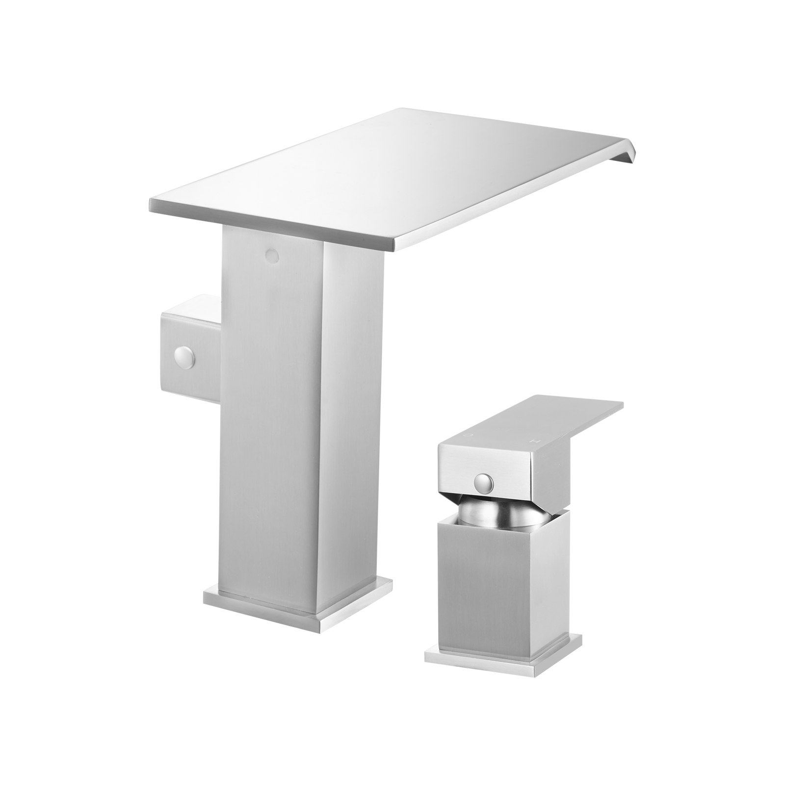 VEVOR Roman Tub Faucet, 3 Hole Waterfall Bathtub Faucet, Widespread Roman Tub Faucets with Shower Head & 1 Handle, Romans Bathtub Faucets for Pet Washing, Adult Bathing, Brushed Stainless Steel