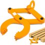 VEVOR Morsetto per Estrattore di Pallet a Forbice Singola con Capacità 3 Ton / 6614 Libbre, Estrattore di Pallet in Acciaio Solido Giallo Adatto per Sollevamento di Peso