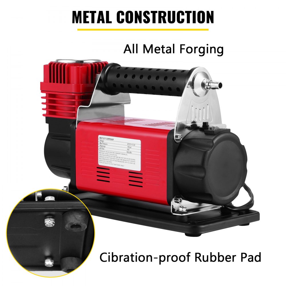 VEVOR Pompa d'aria ad alta pressione, pompa ad alta pressione 12V 3 fasi, compressore d'aria raffreddato ad acqua portatile 150 PSI 540W 4x4 con filtro dell'aria integrato e gomma antivibrazione