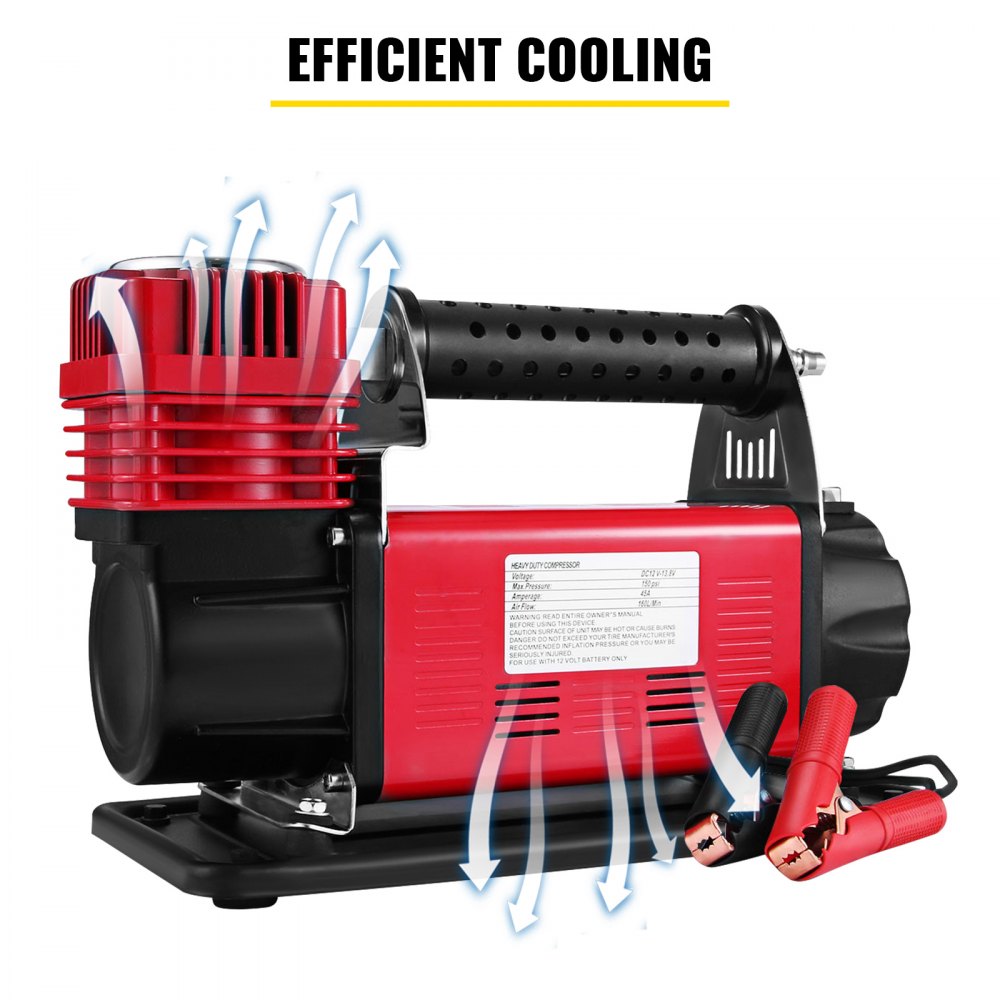 VEVOR Pompa d'aria ad alta pressione, pompa ad alta pressione 12V 3 fasi, compressore d'aria raffreddato ad acqua portatile 150 PSI 540W 4x4 con filtro dell'aria integrato e gomma antivibrazione