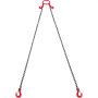 VEVOR Imbracatura a catena di sollevamento a 2 bracci con ganci e regolatori, 10 mm x 180 cm, Capacità carico 5000 kg, Grado 80 per carrello elevatore, Paranco a motore, Banchina, Cantiere, Fabbrica