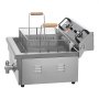 VEVOR Commercial Deep Fryer, 2250W Electric Deep Fryer with Basket, Large 20L Capacity Countertop Oil Fryer, Stainless Steel, Temperature Control, for Kitchen & Restaurant Use, Silver