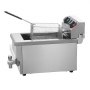 VEVOR Friggitrice Professionale Elettrica 3000W con Cestello, Friggitrice a Olio Singolo in Acciaio Inox 11 L con Controllo Tempo e Temperatura, Protezione Surriscaldamento, Uso Cucina Ristorante