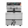VEVOR Friggitrice Professionale Elettrica 3000W con Cestello, Friggitrice a Olio Singolo in Acciaio Inox 11 L con Controllo Tempo e Temperatura, Protezione Surriscaldamento, Uso Cucina Ristorante