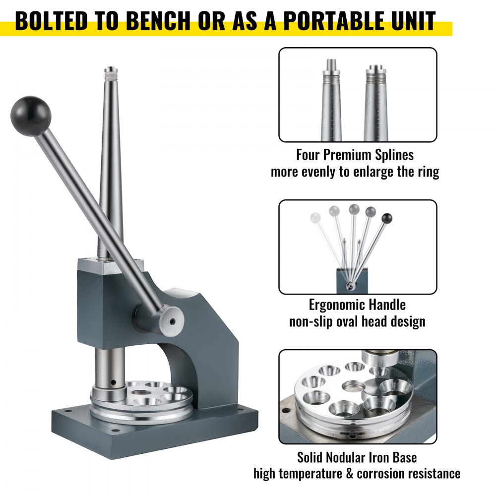 Vevor Anello Barella Ingranditore Riduttore Macchina Per Dimensionare Anelli