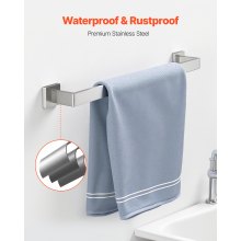 VEVOR Set di Portasciugamani da Bagno in Nichel Spazzolato 5 pezzi con Barra Portasciugamani Lunghezza 598mm in Acciaio Inox 2 Ganci Porta Carta Igienica, per Bagno, Montaggio a Parete