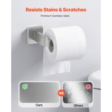 VEVOR Set di Portasciugamani da Bagno in Nichel Spazzolato 5 pezzi con Barra Portasciugamani Lunghezza 598mm in Acciaio Inox 2 Ganci Porta Carta Igienica, per Bagno, Montaggio a Parete