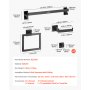 VEVOR Set di Portasciugamani da Bagno 5 pezzi con Barra Portasciugamani Lunghezza 595mm Anello Quadrato Porta Asciugamano in Acciaio Inox 201, Kit Ferramenta per Bagno, Montaggio a Parete