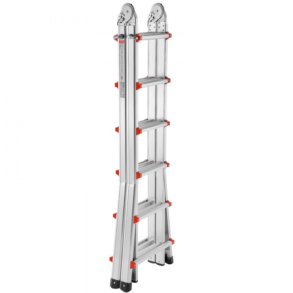 VEVOR Scala Telescopica con Telaio ad A 6230 mm Scala Estensibile Compatta in Alluminio, Scala Pieghevole Portatile Multifunzione per Camper, Scala Telescopica per Compiti, Capacità di Carico 149,7 kg