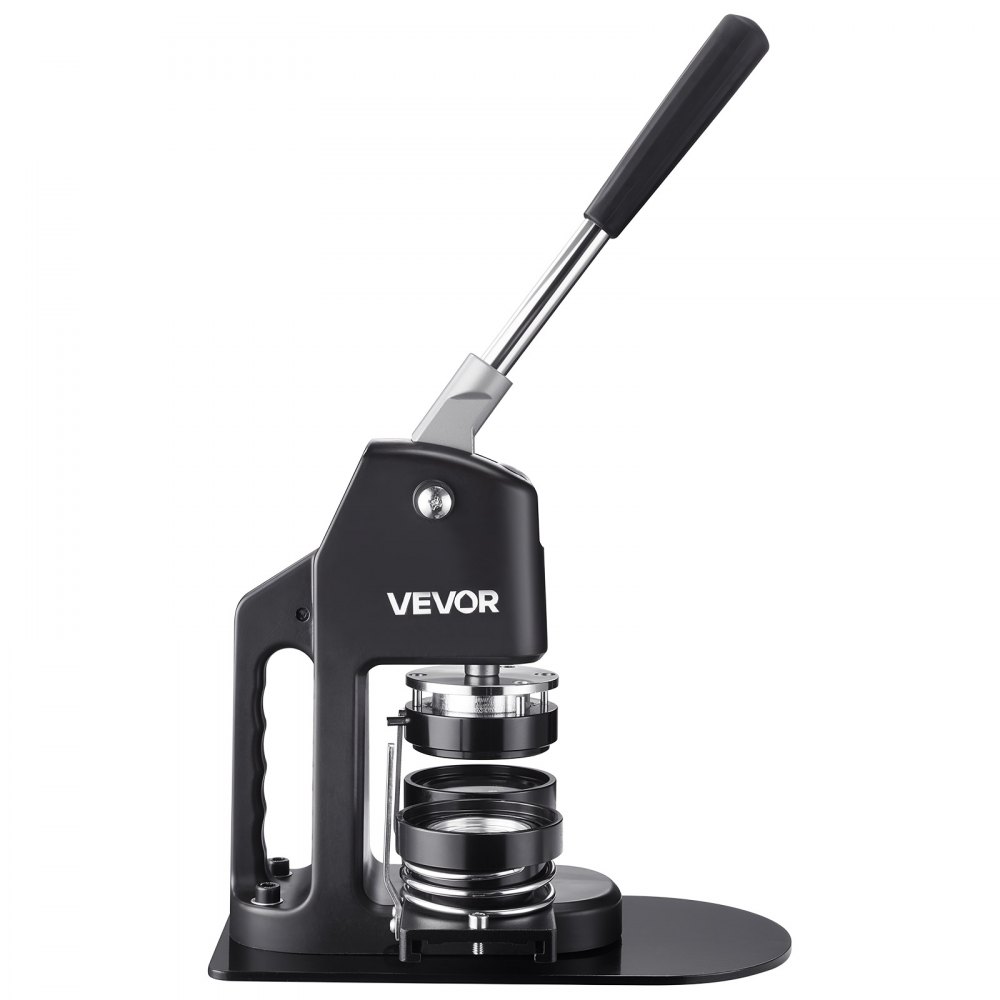 VEVOR Macchina per Spille, Macchina Punzonatrice Manuale con 300 pezzi di Badge Dimensioni 32/58/75mm, Impugnatura Ergonomica, per Spille Personalizzate Fai da te, Nero