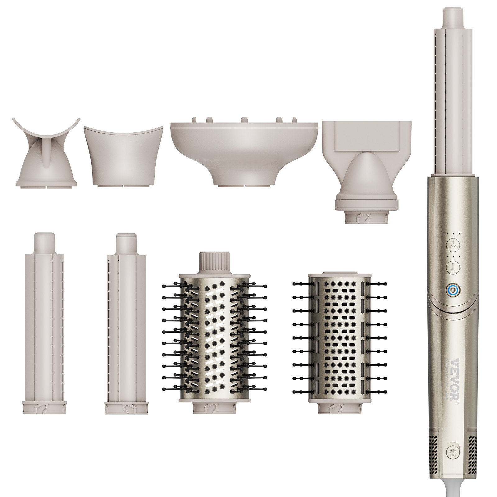 VEVOR Ferro Arricciacapelli, Set Ferro Arricciacapelli in Ceramica 1,25 Pollici Multifunzione per Capelli Asciutti/Lisci/Ricci/Voluminosi, Ferro Arricciacapelli per Tutti Tipi di Capelli Fai-da-te