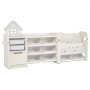 VEVOR Scaffale per Giocattoli in HDPE, Organizzatore per Giocattoli Multifunzionale a 4 Ripiani con 10 Contenitori in Plastica Flessibile, per Camera da Letto e Cameretta dei Bambini, Grigio e Beige
