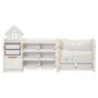 VEVOR Scaffale per Giocattoli in HDPE, Organizzatore per Giocattoli Multifunzionale a 4 Ripiani con 10 Contenitori in Plastica Flessibile, per Camera da Letto e Cameretta dei Bambini, Grigio e Beige