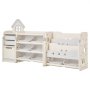 VEVOR Scaffale per Giocattoli in HDPE, Organizzatore per Giocattoli Multifunzionale a 4 Ripiani con 10 Contenitori in Plastica Flessibile, per Camera da Letto e Cameretta dei Bambini, Grigio e Beige