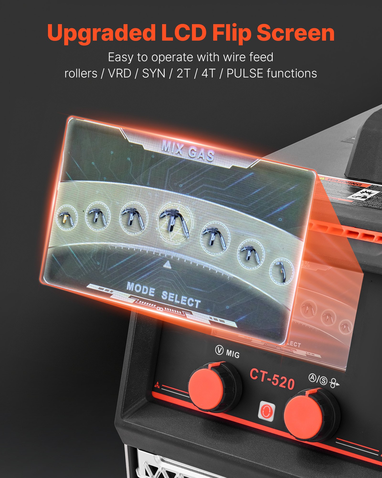 VEVOR Taglierina al PlasmaCUT/TIG/MIG a Gas/MIG Flux/MMA, Macchina Saldatrice per Taglio al Plasma Senza Contatto da 50 A Saldatrice Sinergica da 200 A, Compatibile con Pistola a Bobina