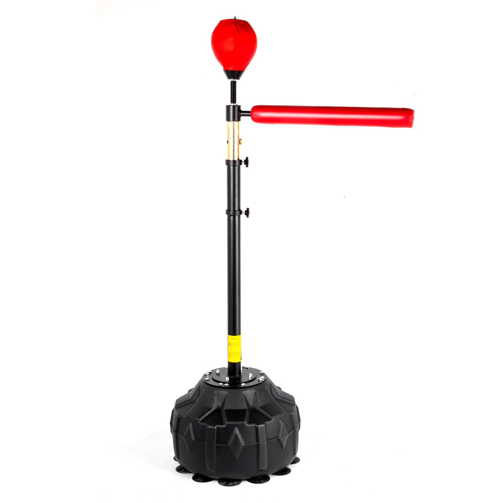 VEVOR Bersaglio Boxe Multifunzionale a 1 velocità, Sacco da Boxe in Rosso con Asta Rotante 360 Gradi da 60cm, Attrezzatura da Allenamento Boxe per Principianti e Pugili da Usare a Casa o in Palestra