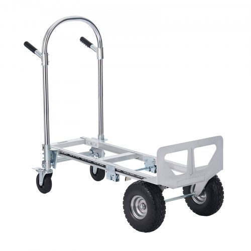 UISEBRT Carrello Pieghevole In Alluminio – Portata 60 Kg, Manico Telescopico, Ruote Removibili – Ideale Per Shopping, Traslochi E Scale